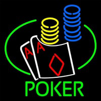 Poker Double Aces Table And Chips Neonkyltti