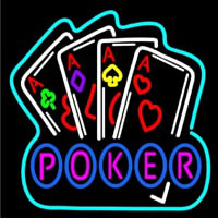 Poker Game 4 Aces Black Neonkyltti