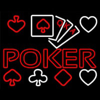 Poker With Cards Neonkyltti