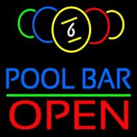 Pool Bar Open Neonkyltti