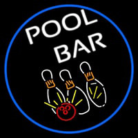 Pool Bar Oval With Blue Border Neonkyltti
