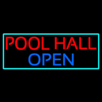 Pool Hall Open With Turquoise Neonkyltti