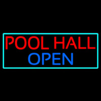 Pool Hall Open With Turquoise Neonkyltti
