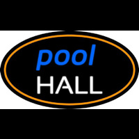 Pool Hall Oval With Orange Border Neonkyltti