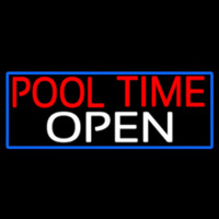 Pool Time Open With Blue Border Neonkyltti