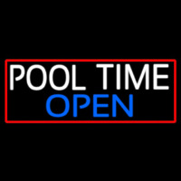 Pool Time Open With Red Border Neonkyltti