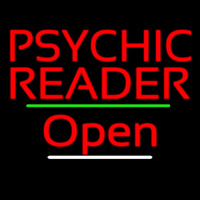Psychic Reader Open Green Line Neonkyltti