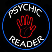 Psychic Reader With Palm Blue Circle Neonkyltti