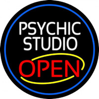Psychic Studio Red Open Blue Border Neonkyltti