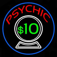Psychic With Crystal Globe Blue Border Neonkyltti