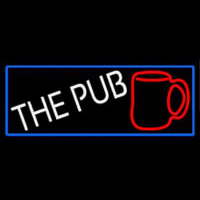 Pub And Beer Mug With Blue Border Neonkyltti