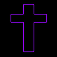 Purple Christian Cross Neonkyltti