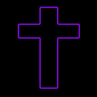 Purple Christian Cross Neonkyltti