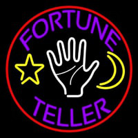 Purple Fortune Teller With Logo Neonkyltti