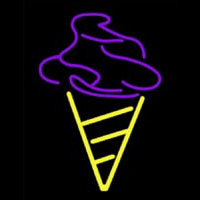 Purple Yellow Ice Cream Cone Neonkyltti