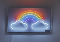 Rainbow clouds Neonkyltti