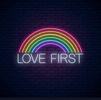 Rainbow love first Neonkyltti