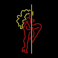 Red And Yellow Pole Dance Girl Neonkyltti