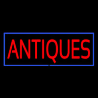 Red Antiques Blue Rectangle Neonkyltti