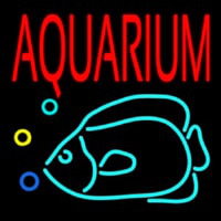 Red Aquarium Fish Logo Neonkyltti