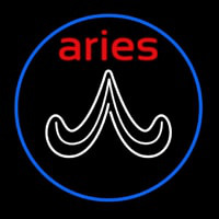 Red Aries White Aries Logo With Blue Circle Neonkyltti