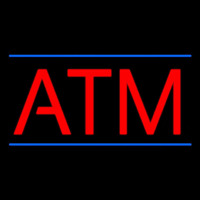 Red Atm Blue Lines Neonkyltti