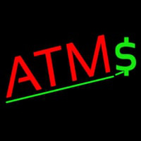 Red Atm Dollar Logo Neonkyltti