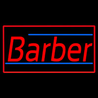 Red Barber Blue Lines With Red Border Neonkyltti