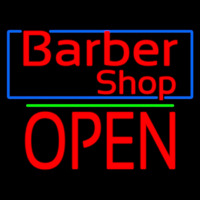 Red Barber Shop Blue Border Neonkyltti