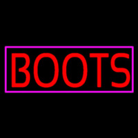 Red Boots Pink Border Neonkyltti