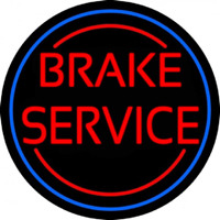 Red Brake Service Blue Circle Neonkyltti