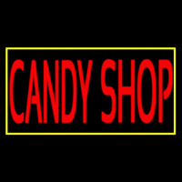 Red Candy Shop With Yellow Border Neonkyltti