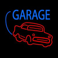 Red Car Logo White Garage Neonkyltti