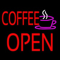 Red Coffee Open Block Logo Neonkyltti