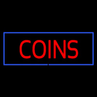 Red Coins Blue Border Neonkyltti