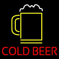 Red Cold Beer With Yellow Mug Neonkyltti