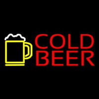 Red Cold Beer With Yellow Mug Neonkyltti