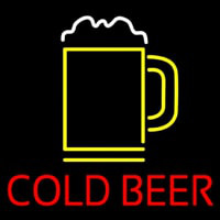 Red Cold Beer With Yellow Mug Real Neon Glass Tube Neonkyltti