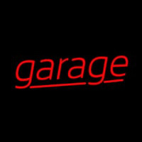Red Cursive Garage Neonkyltti