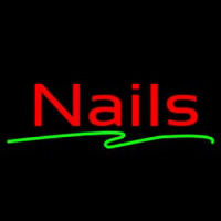 Red Cursive Nails Neonkyltti