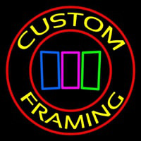 Red Custom Yellow Framing With Logo Neonkyltti