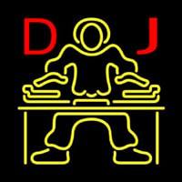Red DJ Disc Jockey Music Neonkyltti