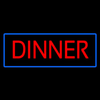 Red Dinner With Blue Border Neonkyltti