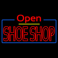 Red Double Stroke Shoe Shop Open Neonkyltti