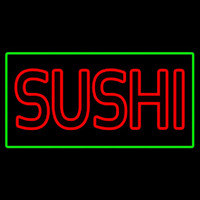 Red Double Stroke Sushi With Green Border Neonkyltti