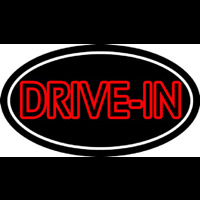 Red Drive In With White Border Neonkyltti