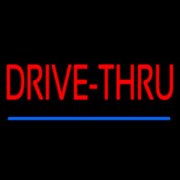 Red Drive Thru Blue Line Neonkyltti