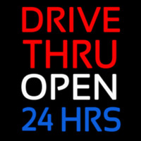 Red Drive Thru Open 24 Hrs Neonkyltti