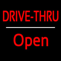 Red Drive Thru Open White Line Neonkyltti