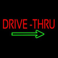 Red Drive Thru With Green Arrow Neonkyltti